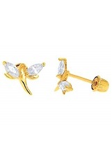 superb dragonfly gold cz toddler stud earrings
